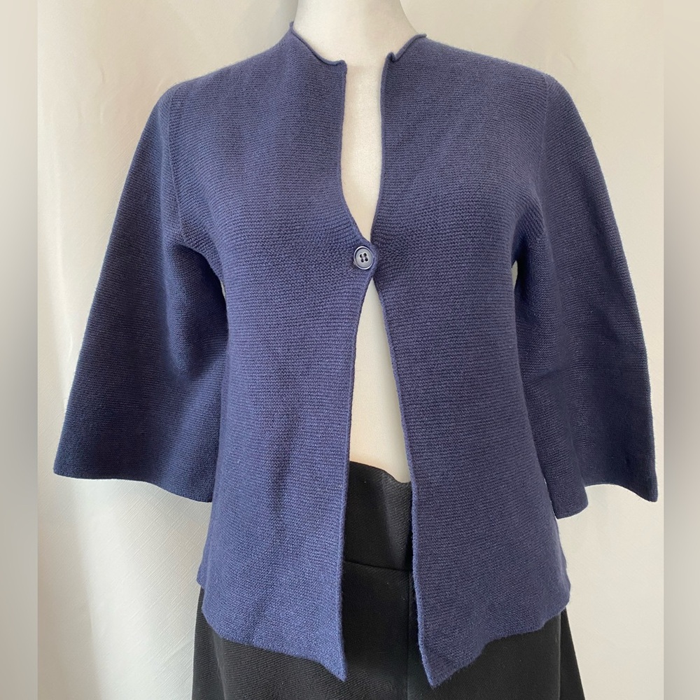 Women's Navy Single-Button Knit Cardigan - M/L